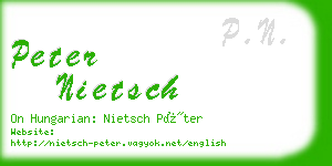 peter nietsch business card